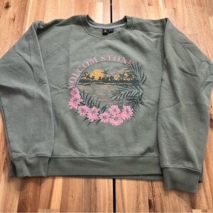 Volcom Graphic Crewneck Sweatshirt – Green – Size XL (Women’s 12)